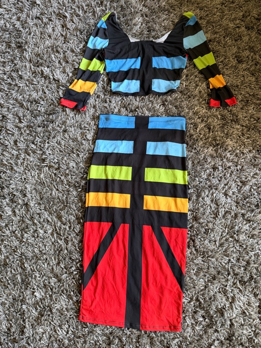 Maxi Skirt and Crop Top Set